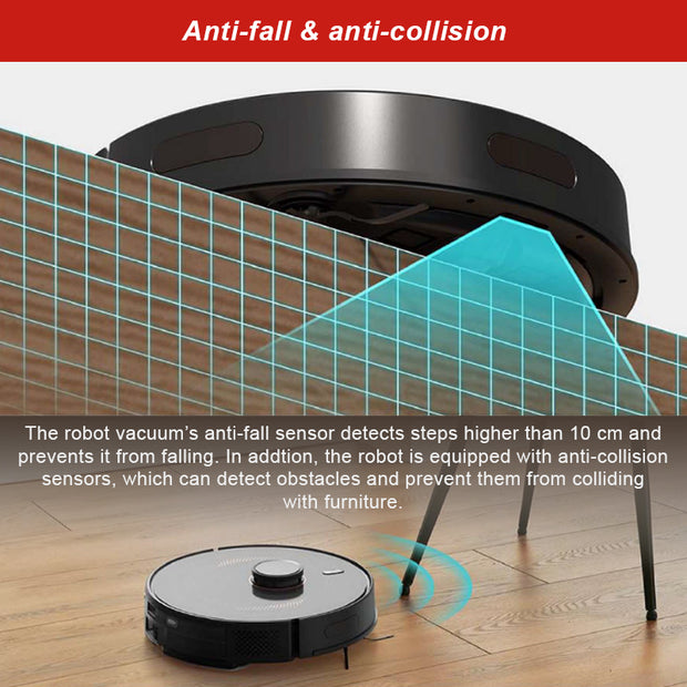 iMap 23 Black Robotic Vacuum Cleaner 3000 Pa Suction with 3200 mAh Battery