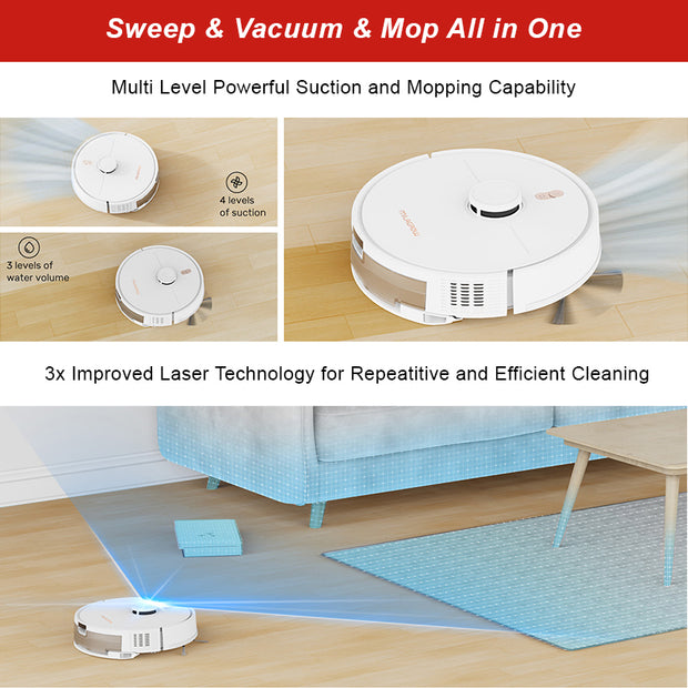 iMap 14 Neo- Wet & Dry Floor Cleaning Robot with 5000 mAh Battery & 3000 Pa Suction Power